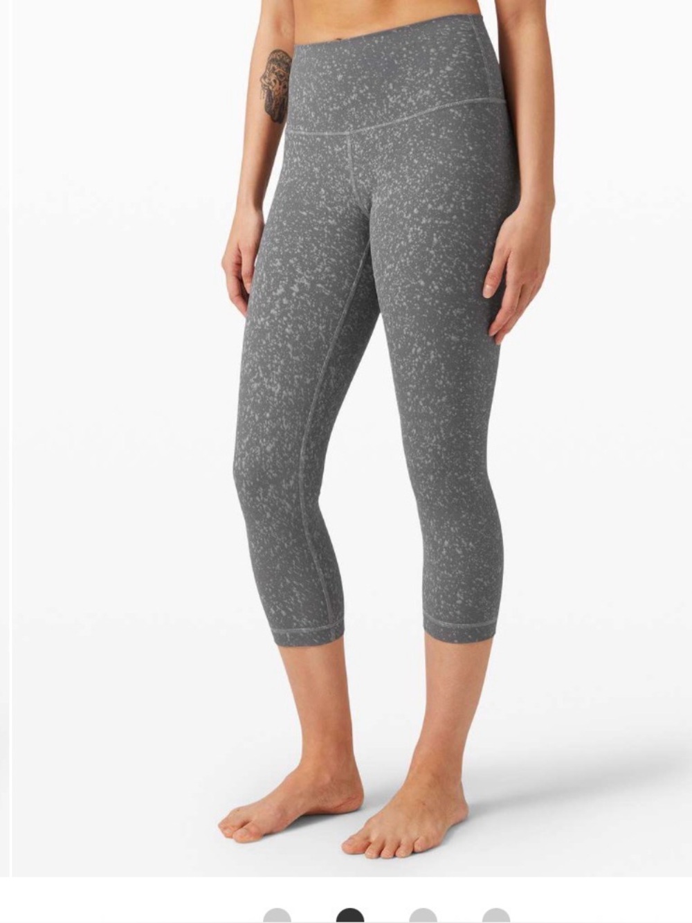 Lululemon Wunder Under Crop High Rise Spray  21” in Washed Asphalt Gray size 6